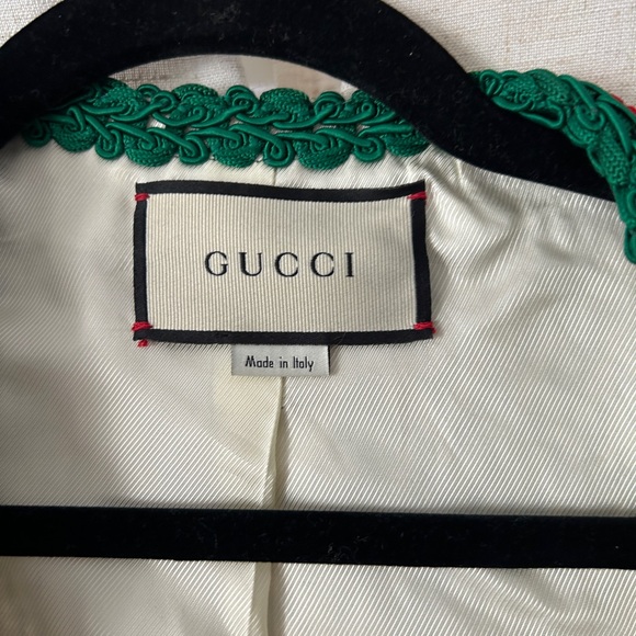Gucci White Jacket with Green Trim - Picture 3 of 4